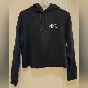 PINK Victoria's Secret Black Cropped Hoodie